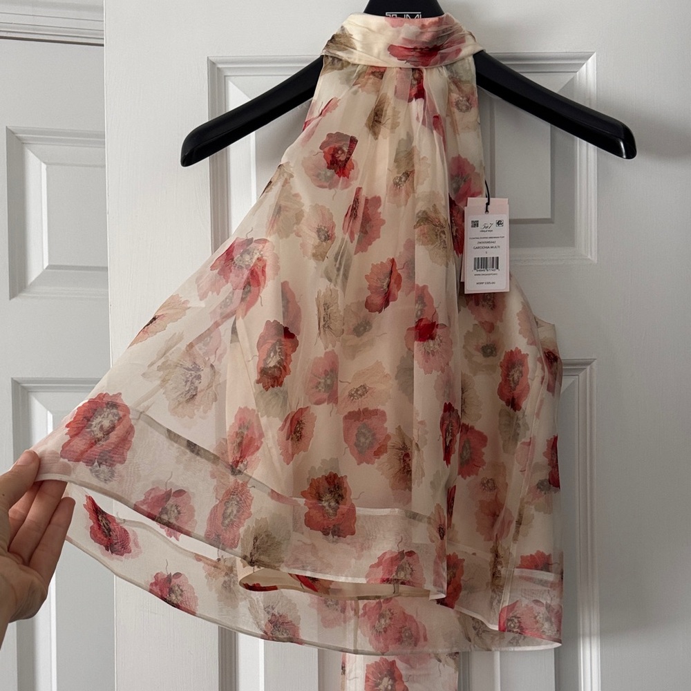 NWT Cinq à Sept FLOATING POPPIES BRENNAN TOP - Picture 4 of 15